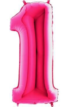 Imagem de Balão 40 numero 1 rosa pink mb