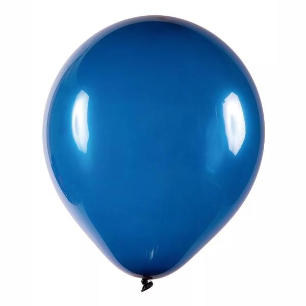 Imagem de Balão Azul Marinho de Látex Liso - 9 Polegadas - 50 Unidades