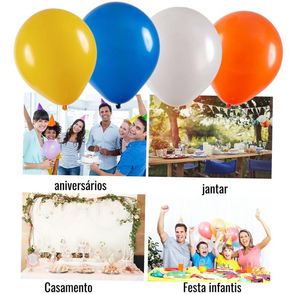 Imagem de Balão Bexiga 9 Polegadas Pacote Com 50, Balão Liso Para Decoração De Festas E Eventos Várias Cores