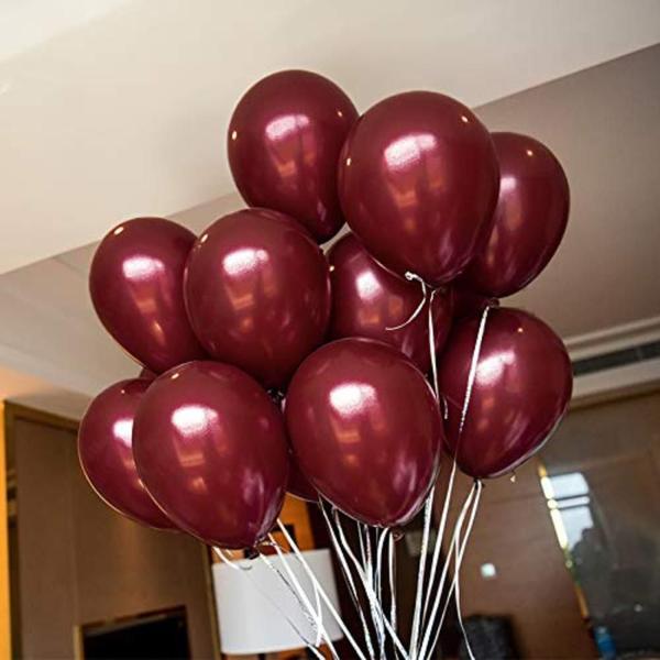 Imagem de Balão Bexiga Cromado Metalizado Redondo N9 Vermelho 25 Uni