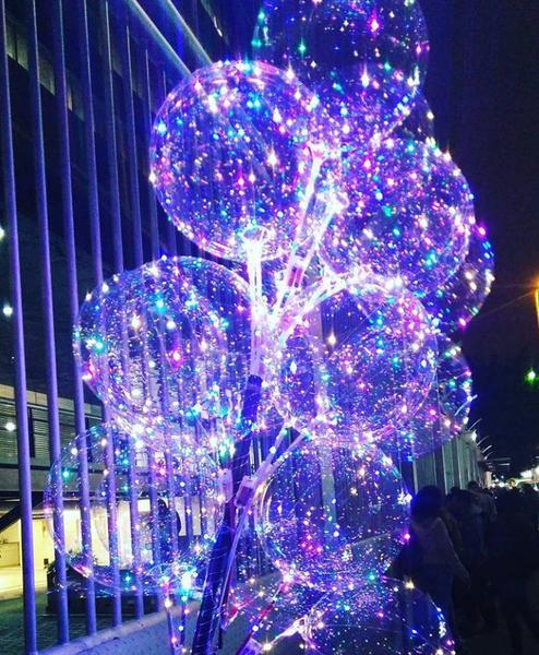 Imagem de Balão Bexiga De Led Bubble Transparente Com Vareta e Pilhas