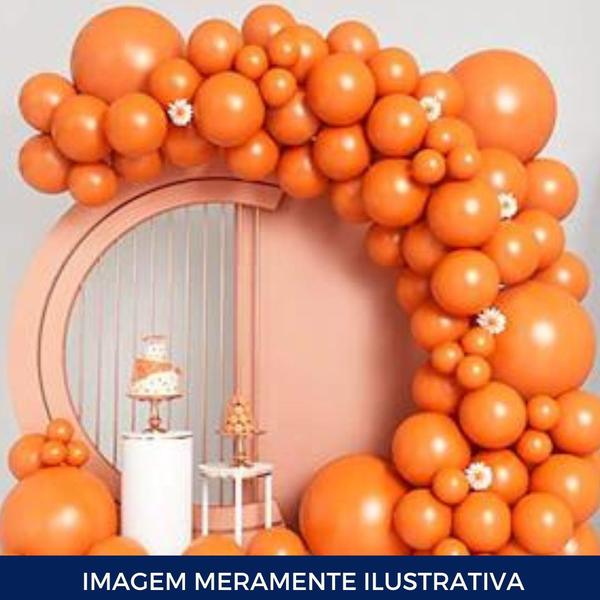 Imagem de Balão Bexiga Liso Festa Decoração 6,5 Pol. Laranja C/ 50 Un