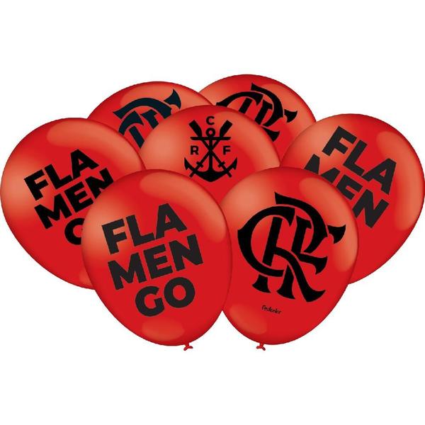 Imagem de Balão Bexiga Temática Flamengo - Festcolor - 25 Unidades