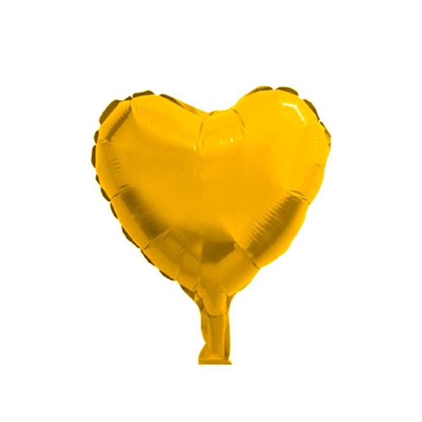 Imagem de Balão bexigas coração metalizado dourado ouro - 18" - 45 cm