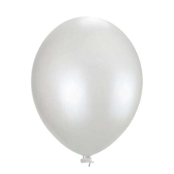 Imagem de Balão Candy Perolado Branco nº8 20cm - 25 Unidades