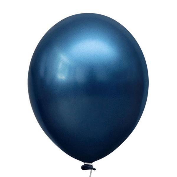 Imagem de Balão Cromado Alumínio Azul Meia Noite nº9 23cm - 25 Un