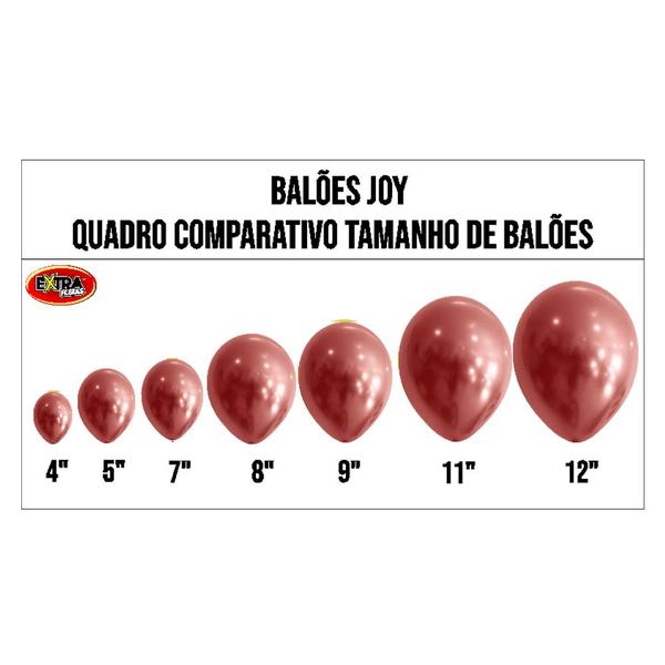 Imagem de Balão Cromado Metalizado Vermelho - 9 Polegadas - 25 Unidades