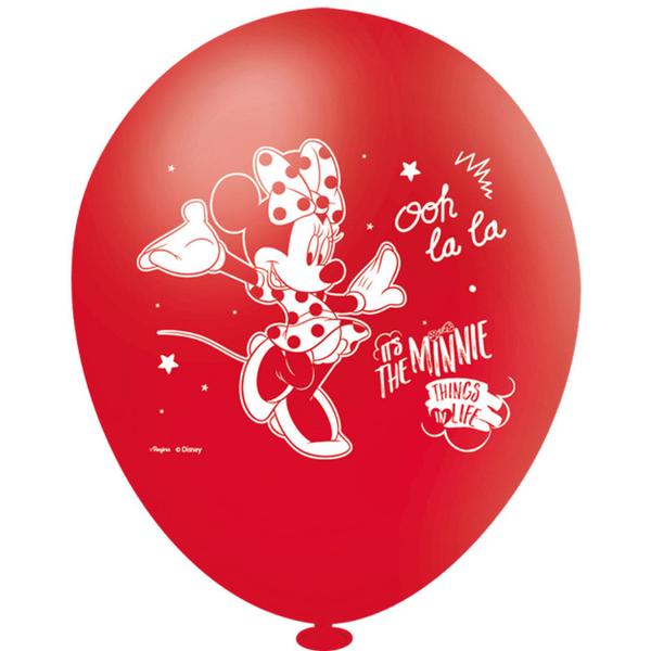 Imagem de Balão de Aniversário Minnie Mouse nº9 23cm 25 Unidades