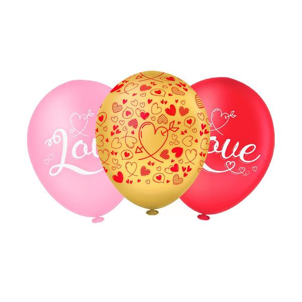 Imagem de Balão de Festa Decorado Amor 12" 30cm - 10 unidades - Regina - Rizzo