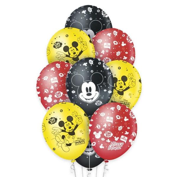 Imagem de Balão de Festa Decorado Mickey Clássico 12" - 10 unidades - Regina - Rizzo Embalagens