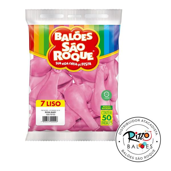 Imagem de Balão de Festa Látex Liso 7''18cm - Rosa Baby - 5 pacotes - 250 unidades - Atacado São Roque - Rizzo