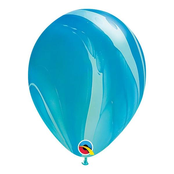 Imagem de Balão de Festa Látex Liso Decorado - Arco-Íris Azul Superagate - 11" 27cm - 25 unidades - Qualatex Outlet - Rizzo