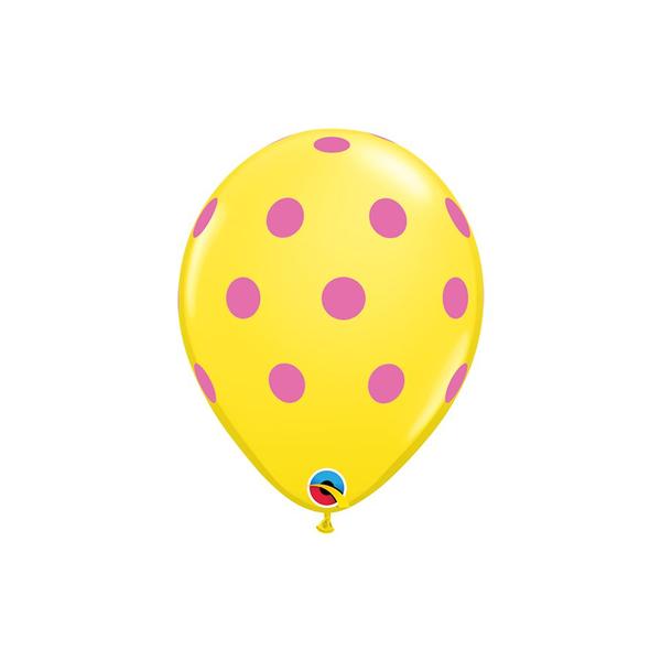 Imagem de Balão de Festa Látex Liso Decorado - Pontos Polka Colorido Sortido - 11" 28cm - 50 unidades - Qualatex Outlet - Rizzo