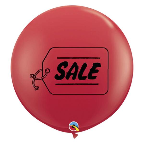 Imagem de Balão de Festa Látex Liso Decorado - Sale Vermelho - 3' 90cm - 2 unidades - Qualatex Outlet - Rizzo