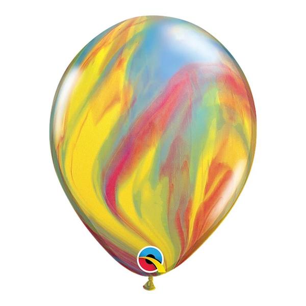 Imagem de Balão de Festa Látex Liso Decorado - Superagate Tradiconal - 11" 27cm - 25 unidades - Qualatex Outlet - Rizzo