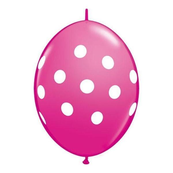 Imagem de Balão de Festa Látex Liso Q-Link - Pontos Dots Cereja - 12" 30cm - 50 unidades - Qualatex Outlet - Rizzo