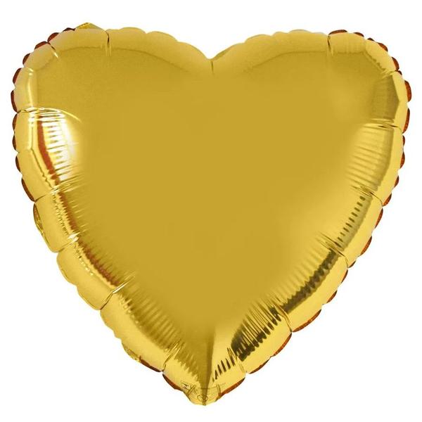 Imagem de Balão de Festa Metalizado 20" 50cm - Coração Ouro - 1 unidade - Flexmetal - Rizzo