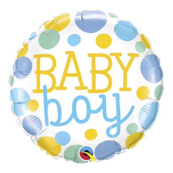 Imagem de Balão de Festa Microfoil 18" 45cm - Redondo Baby Boy! Azul - 1 unidade - Qualatex Outlet - Rizzo