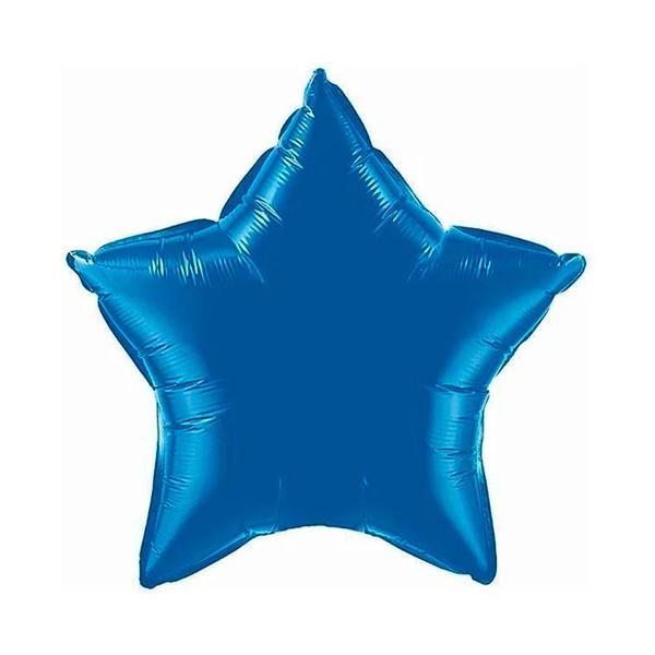 Imagem de Balão de Festa Microfoil 20" 50cm - Estrela Azul Escuro Metalizado - 1 unidade - Qualatex - Rizzo