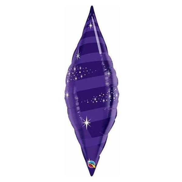 Imagem de Balão de Festa Microfoil 38" 95cm - Taper Espiral Roxo Quartzo - 1 unidade - Qualatex Outlet - Rizzo