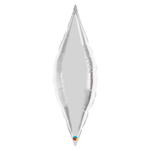 Imagem de Balão de Festa Microfoil 38" 96cm - Taper Prata - 1 unidade - Qualatex Outlet - Rizzo