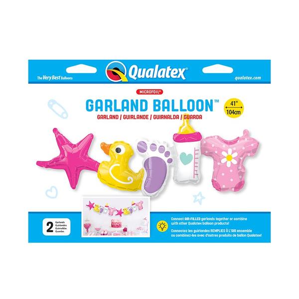 Imagem de Balão de Festa Microfoil 41" 104cm - Baby Girl Guirlanda  - 1 unidade - Qualatex Outlet - Rizzo