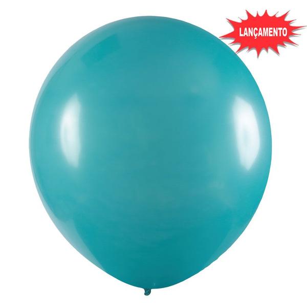 Imagem de Balão de Festa Redondo Profissional Látex Liso 24'' 60cm - Azul Turquesa - 3 unidades - Art-Latex - Rizzo