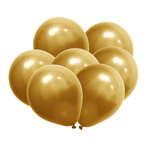 Imagem de Balão de Látex Metalizado Dourado - 8 Polegadas - 50 Unidades