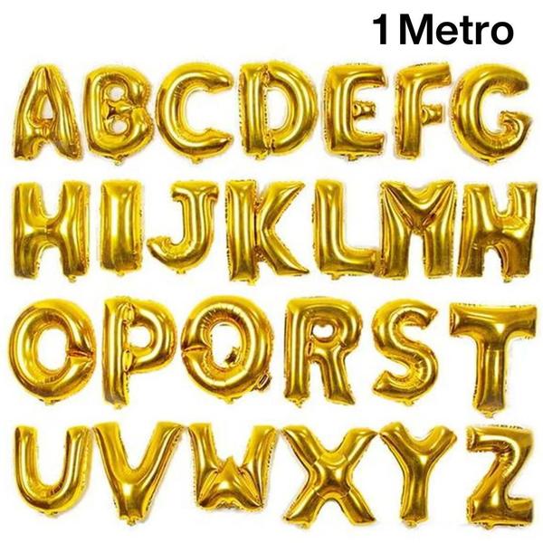 Imagem de Balão de Letra Dourado Metalizado 1 Metro