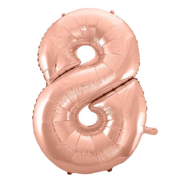 Imagem de Balão de Número Médio Metalizado Rose Gold 70cm