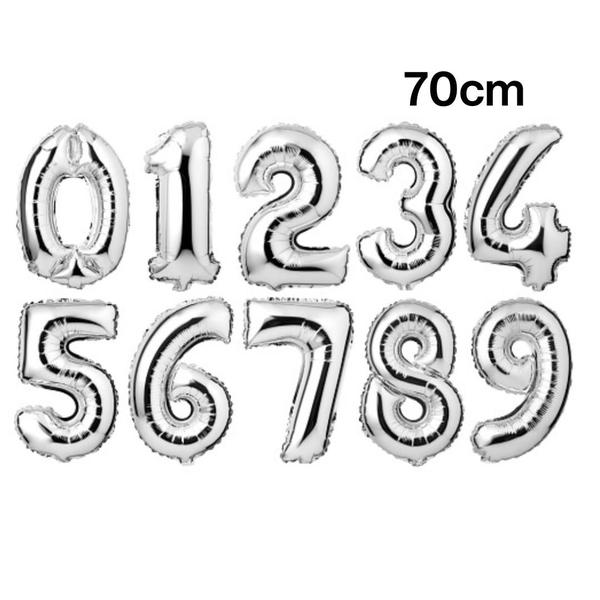Imagem de Balão De Número Prateado Metalizado 70cm
