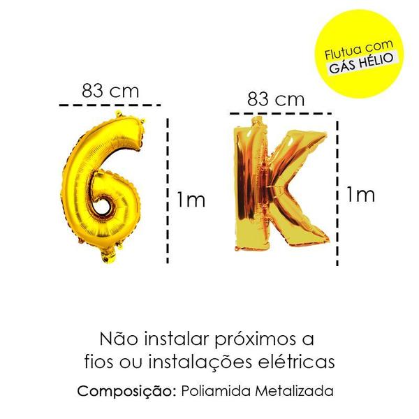 Imagem de Balão Dourado Metalizado Comemore Seguidores 1M Instagram