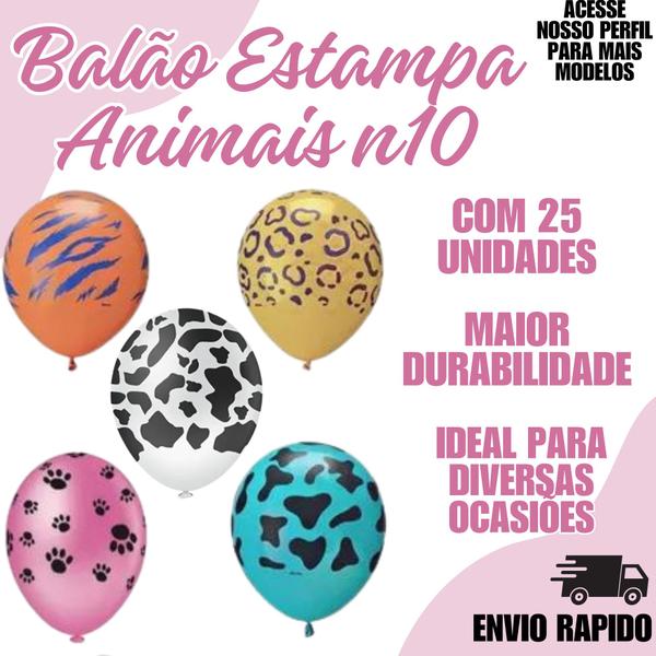 Imagem de Balão Estampas Animais Pic Pic Festa Aniversario