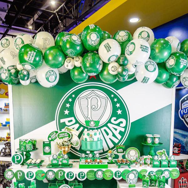 Imagem de Balão Impressão Especial Palmeiras Branco 9” - 25 unid.