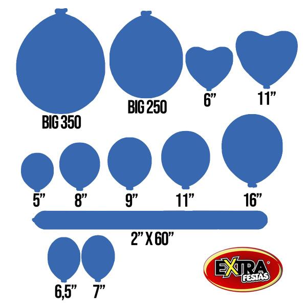 Imagem de Balão Látex Azul - 8 Polegadas - 50 Unidades