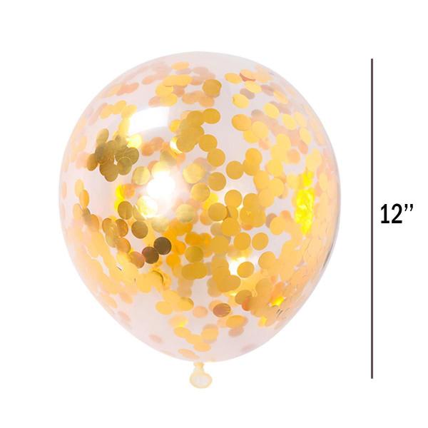 Imagem de Balão Látex Com Confetes Dourado 12'' 30Cm 6Un