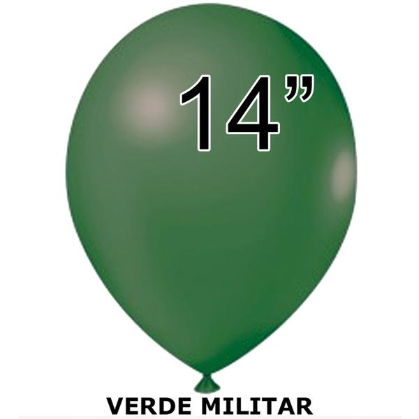 Imagem de BALÃO LISO REDONDO - JOY Nº 14 - VERDE MILITAR - Pacote com 12 unidades - Balões Joy