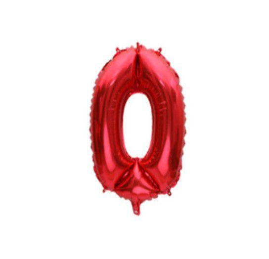 Imagem de Balão metalizada Número colorido vermelho azul prata 70 Cm 32"