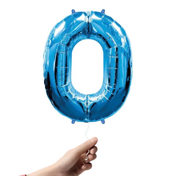 Balão Metalizado Azul Número 0 - 1 Metro - Funny Fashion Imagem de Balão Metalizado Azul Número 0 - 1 Metro