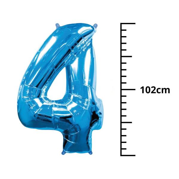 Imagem de Balão Metalizado Azul Número 4 - 1 Metro