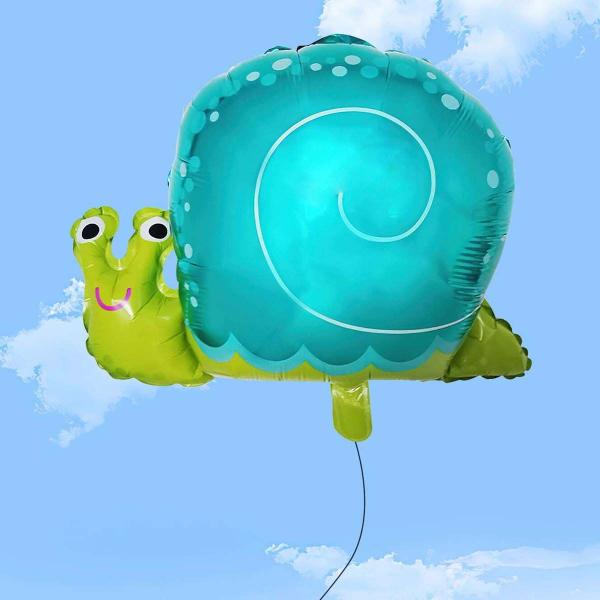 Imagem de Balão Metalizado Caracol Azul e Verde Limão - 16 Polegadas