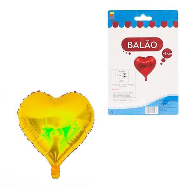 Balão Metalizado Coração Decoração Festa 46cm Dourado - RT Imagem de Balão Metalizado Coração Decoração Festa 46cm Dourado