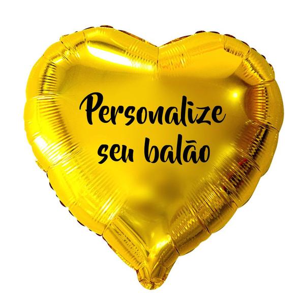 Imagem de Balão Metalizado Coração Dourado - 20 Polegadas