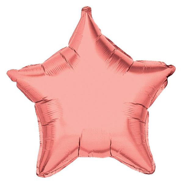 Imagem de Balão Metalizado Decoração Estrela Rose 45 cm para Decoração de Festas Aniversário e Eventos Un