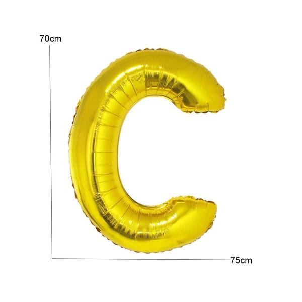 Imagem de Balão Metalizado Dourado Letra C - 70cm