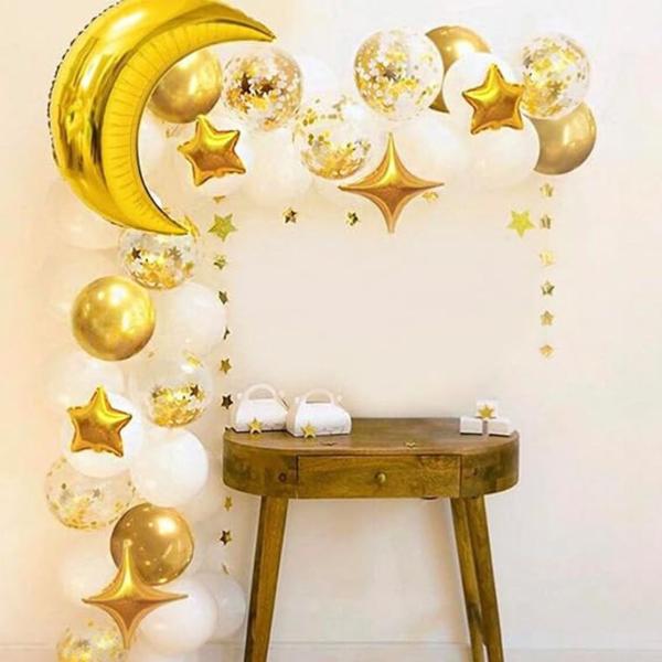 Imagem de Balão Metalizado Estrela 4 Pontas - 5unidades- Decoração De Ano Novo Réveillon - Balão de Aniversário Estelas