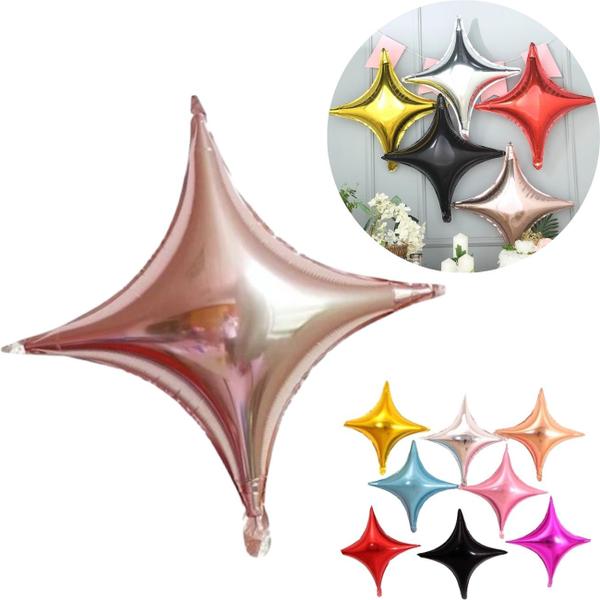 Imagem de Balão Metalizado Estrela 4 Pontas - 5unidades- Decoração De Ano Novo Réveillon - Balão de Aniversário Estelas