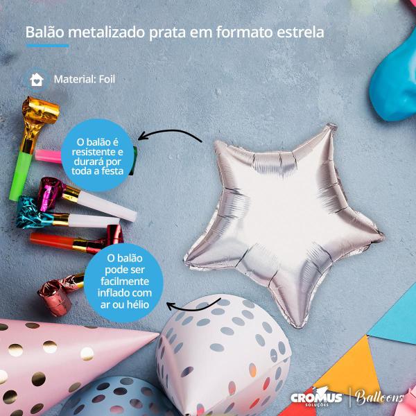 Imagem de Balão Metalizado Estrela Diversas cores 45cm 1 un