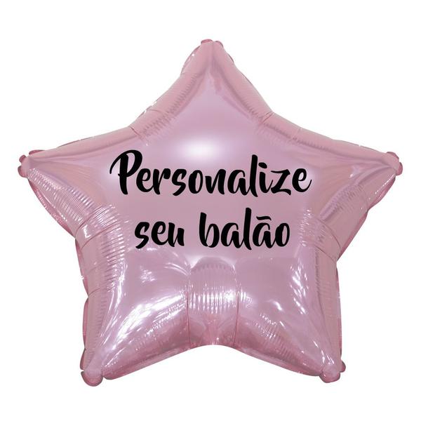 Imagem de Balão Metalizado Estrela Rosa Claro - 20 Polegadas