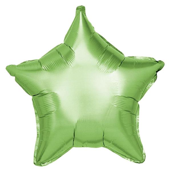 Imagem de Balão Metalizado Festas Estrela Verde Claro 45 cm para Decoração de Festas Aniversário e Eventos Un